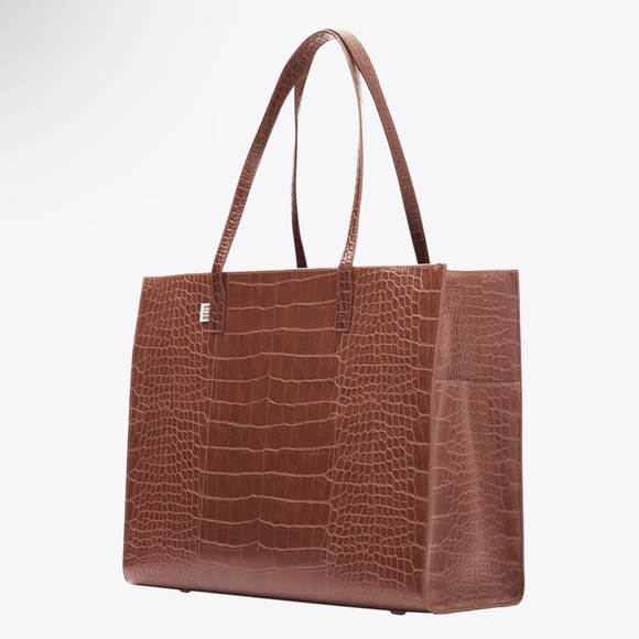 Brown Crocodile Pattern Tote Bag - Picture 3 of 9
